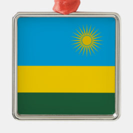 Ruandische Flagge (Ruanda) (afrikanisches Land) Ornament Aus Metall