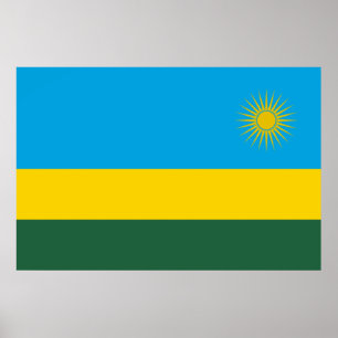 Ruandische Flagge (Ruanda) (afrikanisches Land) Poster
