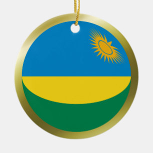 Ruandische Flaggen-Verzierung Keramik Ornament