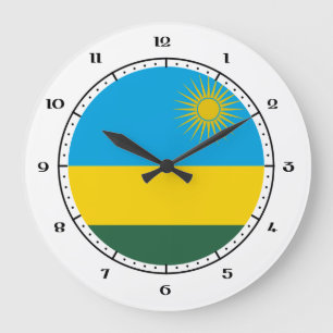 Ruandische/rwandische Flaggenuhren Große Wanduhr