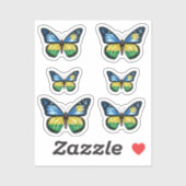 Ruandische Schmetterlingsmonarchflagge Aufkleber (Blatt)