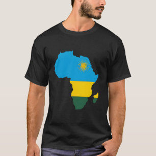 Ruandischer Stolz Ruanda-Flagge Afrika-Karte T-Shirt
