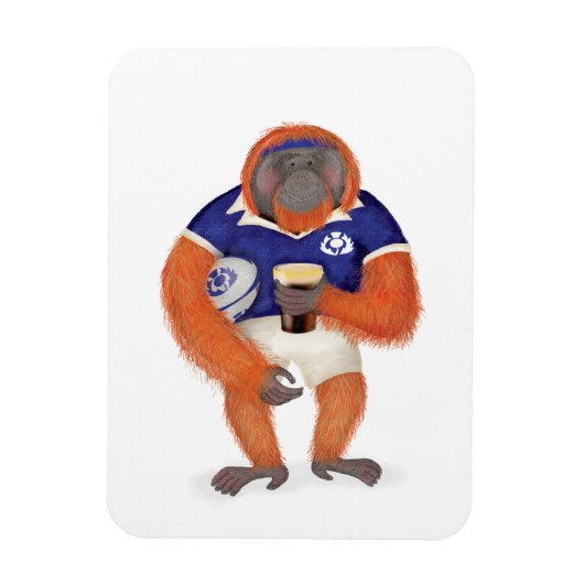 Ruaridh, der Rugby-Orang-Utan-Magnet Magnet (Vertikal)