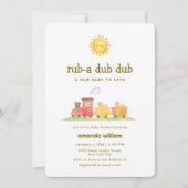 Rub A Dub Dub Duck Choo Choo Train Baby Shower   Einladung (Vorderseite)