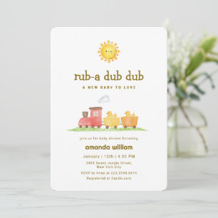 Rub A Dub Dub Enten Choo Choo Zug Baby Shower   Einladung