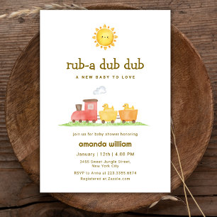 Rub A Dub Dub Enten Choo Choo Zug Baby Shower Einladung