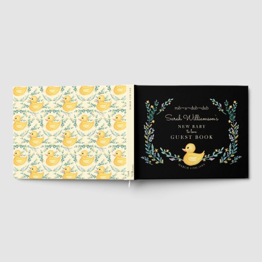 Rub-A-Dub-Dub Gelber Gummi Ducky Floral Garden Gästebuch (Voll)