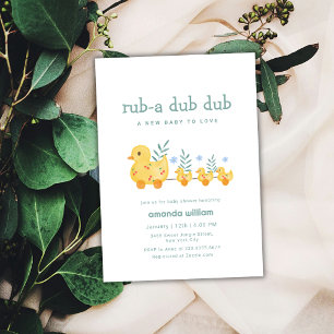 Rub A Dub Dub Kirsch-Mommy-Enten-Baby-Party Einladung