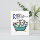 Rub A Dub Dub Postkarte (Stehend Vorderseite)