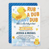 Rub a Dub Dub Rubber Duck Baby Shower Einladung (Vorne/Hinten)