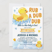 Rub a Dub Dub Rubber Duck Baby Shower Einladung (Vorderseite)