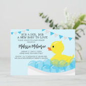 Rub A Dub Dub, Rubber Ducky Baby Dusche Einladung (Stehend Vorderseite)