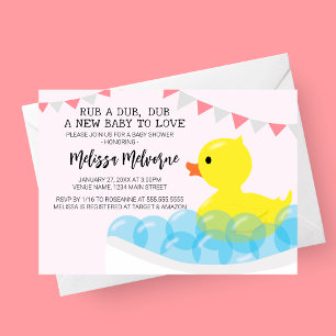 Rub A Dub Dub, Rubber Ducky Baby Dusche Einladung