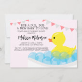 Rub A Dub Dub, Rubber Ducky Baby Dusche Einladung (Vorderseite)
