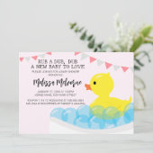 Rub A Dub Dub, Rubber Ducky Baby Dusche Einladung (Stehend Vorderseite)