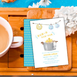 Rub A Dub Dub Wäscheleine Gummiente Baby Shower  Einladung