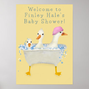 Rub a Dub Ducks Baby Shower Willkommensposter Poster