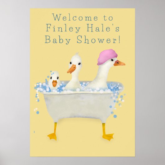 Rub a Dub Ducks Baby Shower Willkommensposter Poster (Vorne)