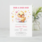 Rub eine dub dub mädchenhausente dub ente einladung (Stehend Vorderseite)