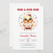 Rub eine dub dub niedliche kleine Ente Mädchen Einladung (Vorne/Hinten)