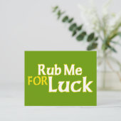 Rub Me für Glück Postkarte (Stehend Vorderseite)