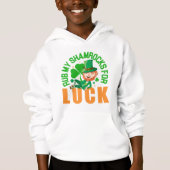 Rub meine Kleeblätter zum Glück Funny St Patrick's Hoodie (Vorderseite)