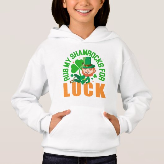 Rub meine Kleeblätter zum Glück Funny St Patrick's Hoodie (Vorderseite)