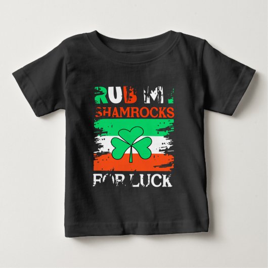 Rub meine Kleeblätter zum Glück, St. Patrick's Day Baby T-shirt (Vorderseite)