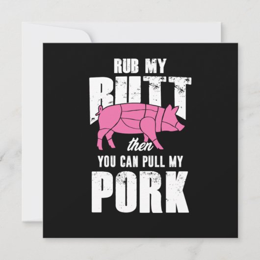 Rub meinem Hintern Barbecue Party seine Grillzeit Einladung (Vorderseite)