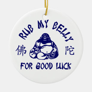 Rub meinen Buddha Bly zum viel Glück! Keramik Ornament