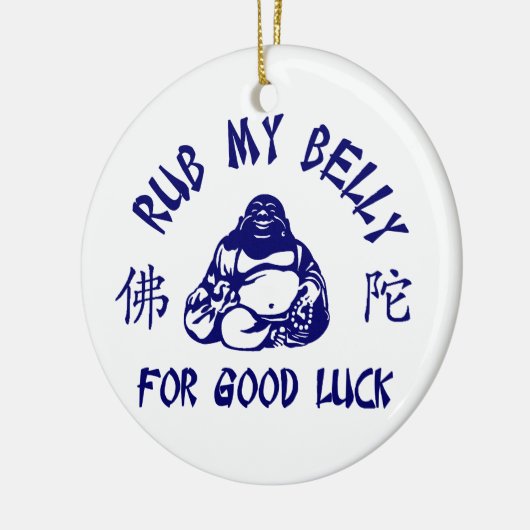 Rub meinen Buddha Bly zum viel Glück! Keramik Ornament (Links)