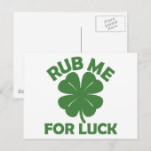 Rub mich zum Glück Postkarte (Vorne/Hinten)