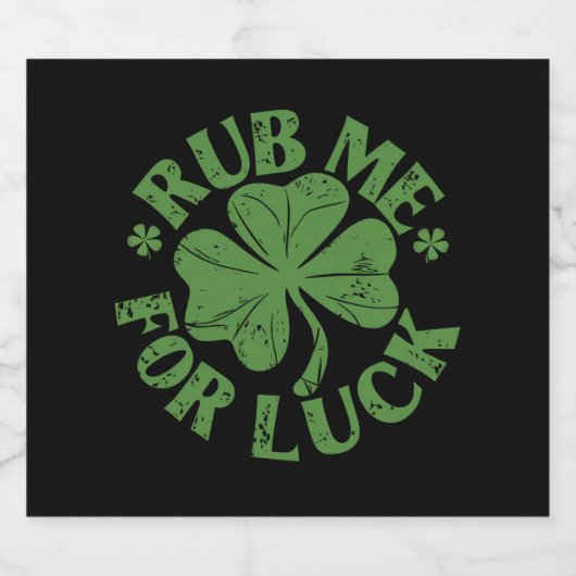 Rub mir zum Glück St. Patrick's Day Kleeblatt Bierflaschenetikett (Einzelnes Label)