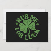 Rub mir zum Glück St. Patrick's Day Kleeblatt Einladung (Vorderseite)