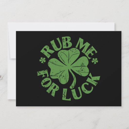 Rub mir zum Glück St. Patrick's Day Kleeblatt Einladung (Vorderseite)