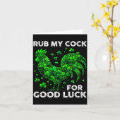 Rub My For Good Luck Funny St Patrick's Day Chicke Karte (Gelbe Blume)