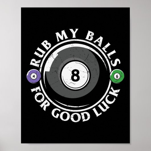 Rub My For Viel Glück Funny Billard Poster (Vorne)