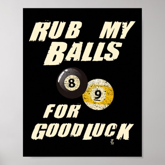 Rub My For Viel Glück Pool Snooker Cadeau Poster (Vorne)