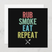 Rub Smoke Barbecue Party seine Grillzeit Einladung (Vorne/Hinten)