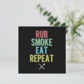 Rub Smoke Barbecue Party seine Grillzeit Einladung (Stehend Vorderseite)