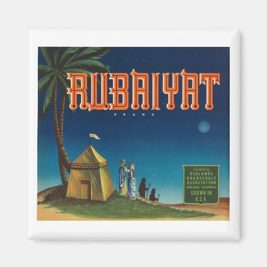 Rubaiyat Vintag Crate-Etikett Magnet (Vorne)