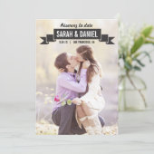 Ruban de charme sauver les cartes de date save the date (Stehend Vorderseite)