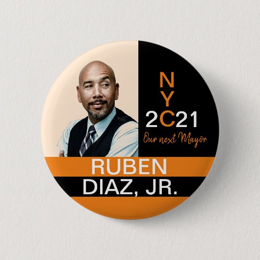 Ruban Diaz für NYC Mayor 2021 Button (Vorderseite)