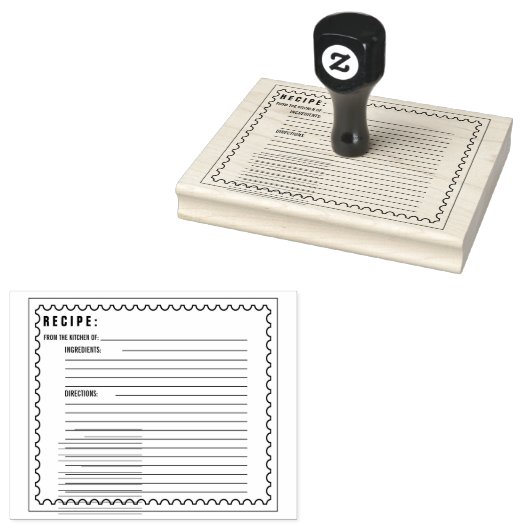 Rubber-Briefmarke der Rezeptkarte Gummistempel (Stempel)