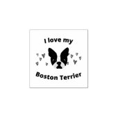 Rubber-Briefmarke "I Liebe my Boston Terrier" Gummistempel (Prägung)