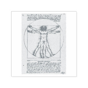 RUBBER-BRIEFMARKE: LEONARDO DA VINCI: VITRUVIAN MA PERMASTEMPEL