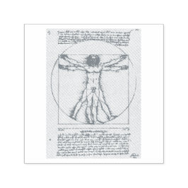 RUBBER-BRIEFMARKE: LEONARDO DA VINCI: VITRUVIER PERMASTEMPEL