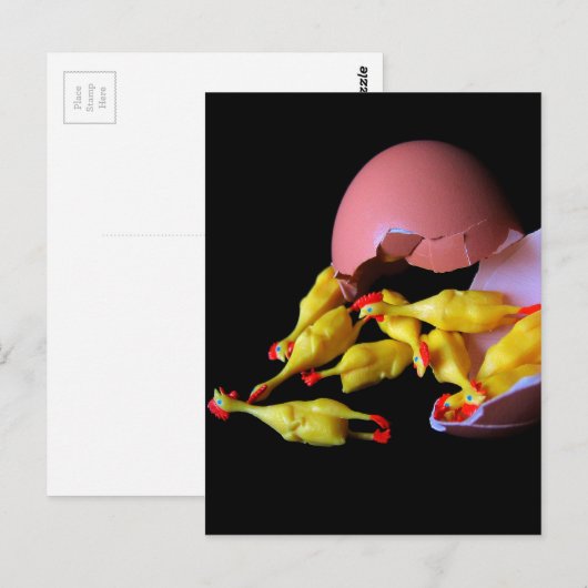 Rubber Chicken Postkarte (Vorne/Hinten)