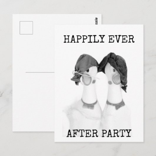 Rubber Chickens Happily Ever After Party Postcard Postkarte (Vorne/Hinten)