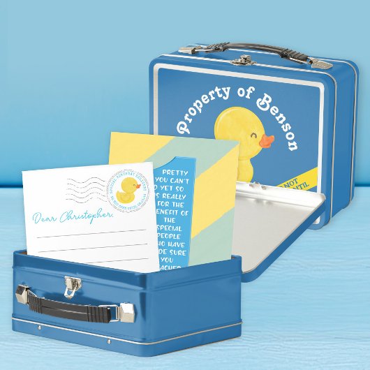 Rubber Duck 1st Birthday Time Kapselmitte Box Metall Brotdose